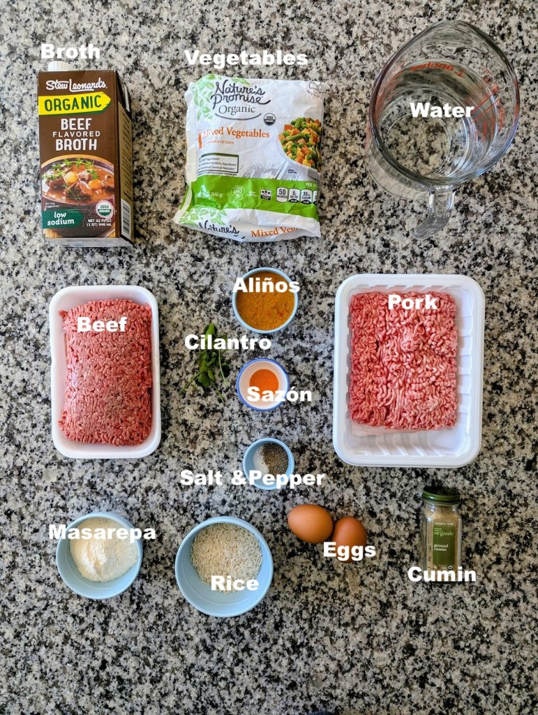 Meatballs And Rice Soup Ingredients