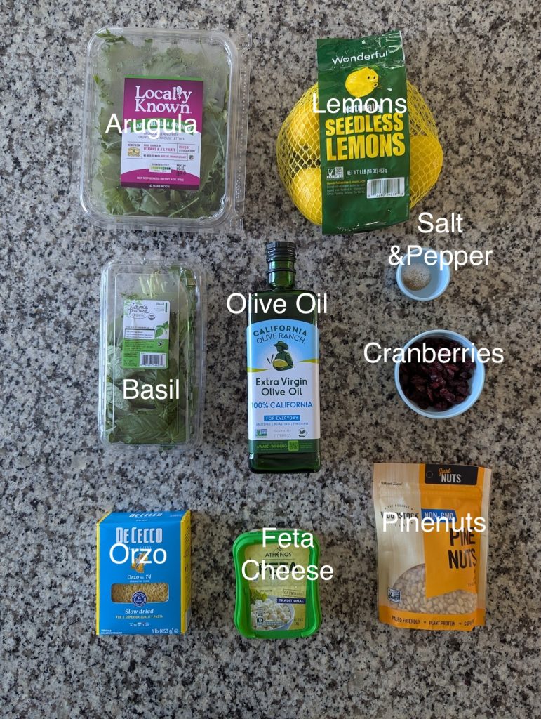 Orzo Salad Ingredients
