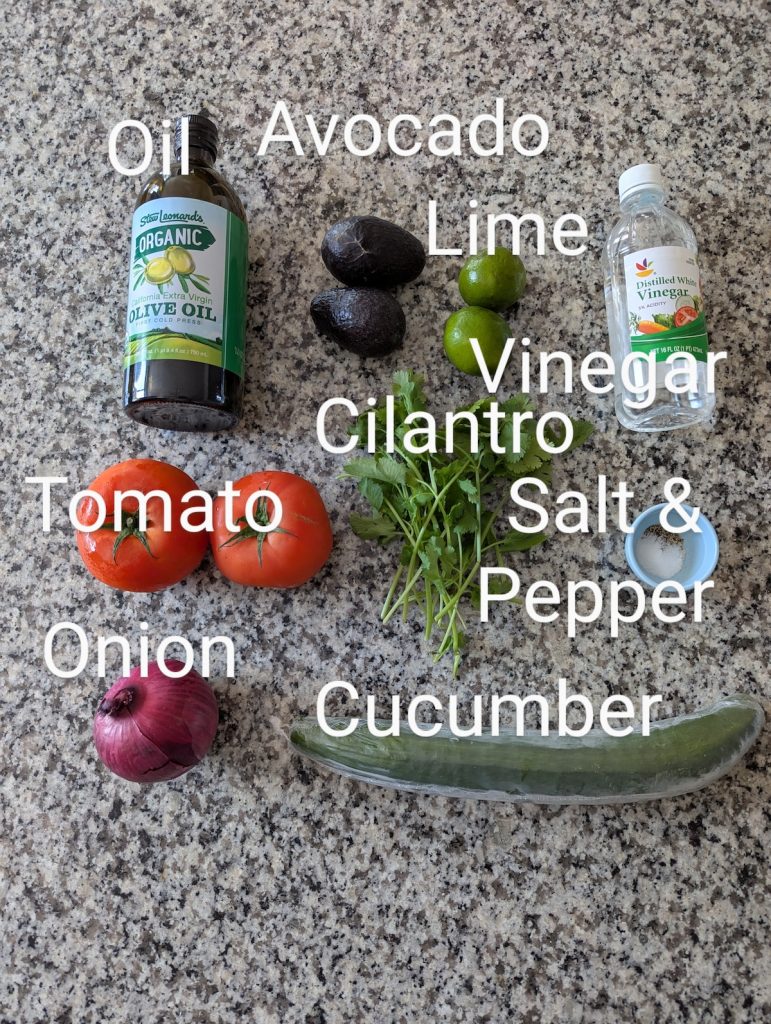 Avocado And Tomato Salad Ingredients