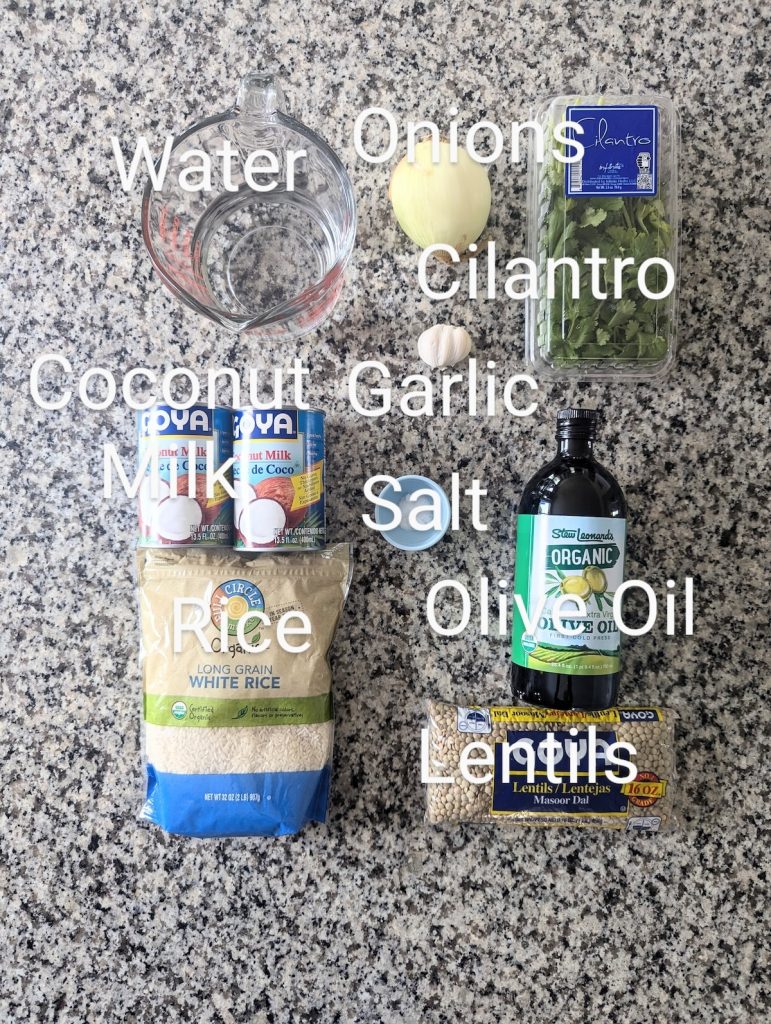 Lentilhas e arroz de coco