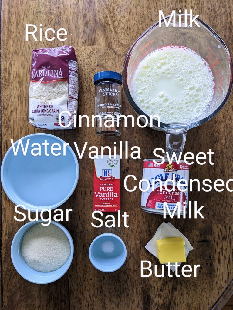 Rice Pudding Ingredients