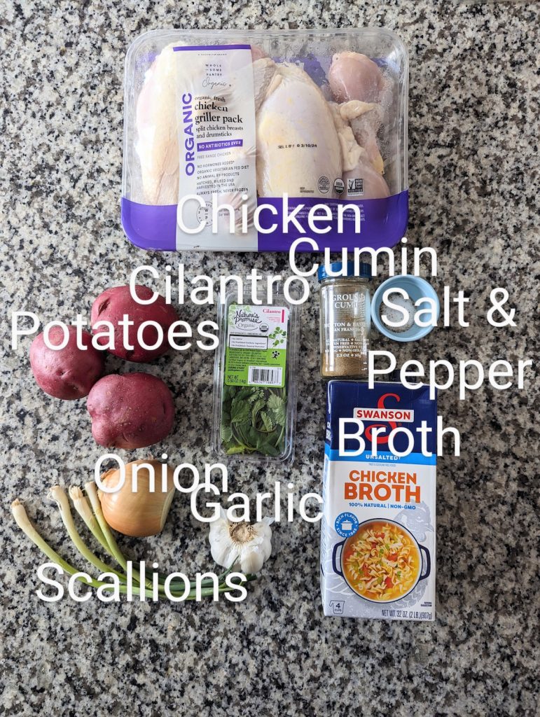 Caldo De Pollo Y Papa Ingredients