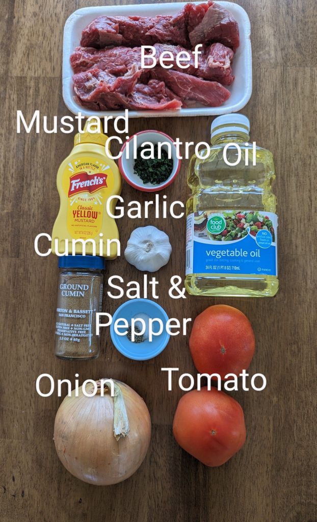 Bistec A La Criolla Ingredients