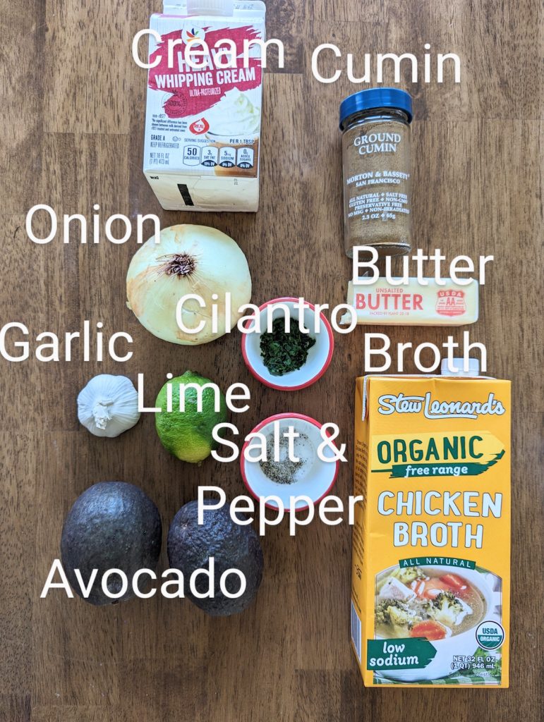 Avocado Soup Ingredients