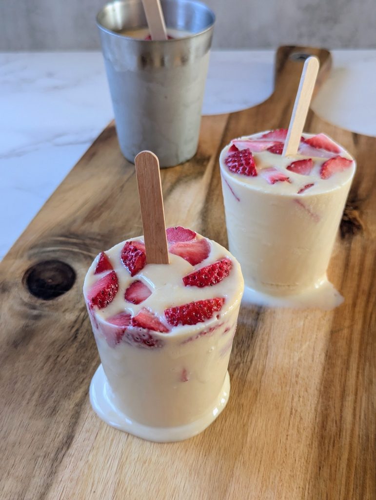 Helados De Fresas Con Crema