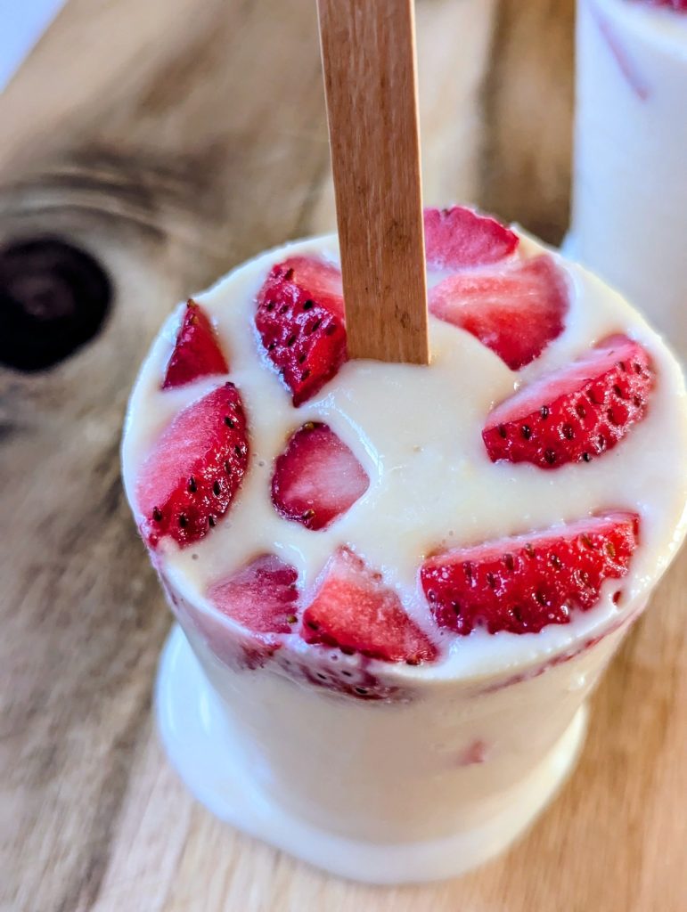 Strawberries and Cream Popsicles Creamy and Delicious